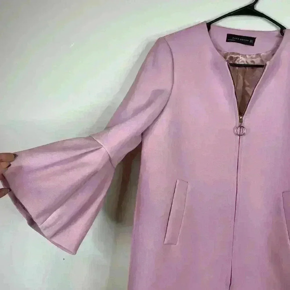 Zara Pink Bell Sleeve Zipper Jacket Size Small - Picture 9 of 10